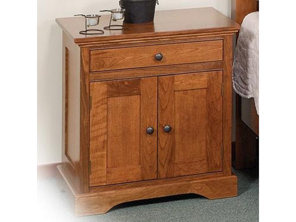 Elegance 1-Drawer Nightstand With 2 Doors